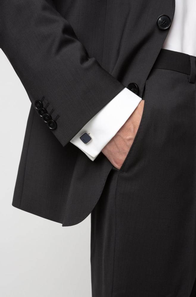 Hugo Boss Square cufflinks Mørke Blå | yWaKvXBi