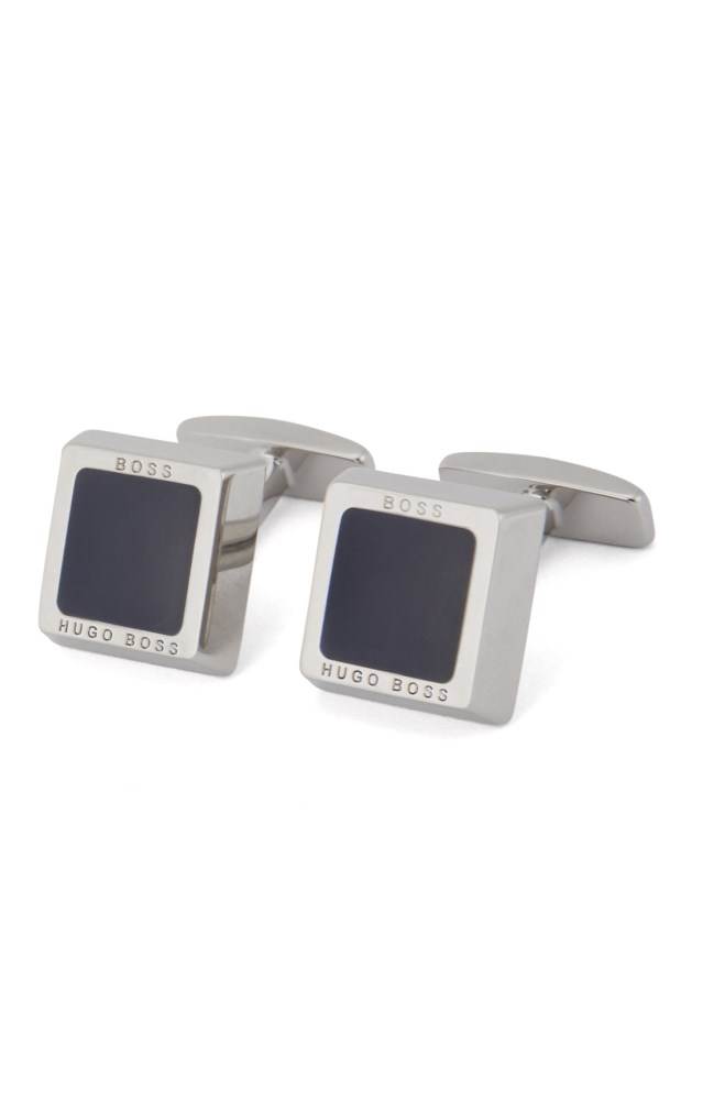 Hugo Boss Square logo-engraved cufflinks Mørke Blå | YAMM4stM