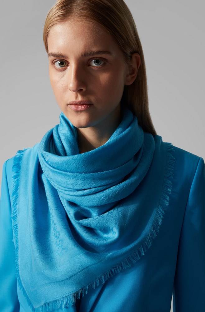 Hugo Boss Square scarf Blå | ng61tL8C