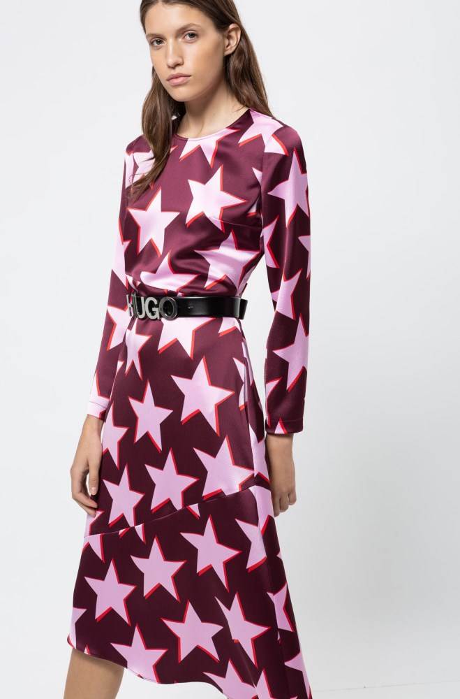 Hugo Boss Star-print midi dress Patterned | 0TGENqr0