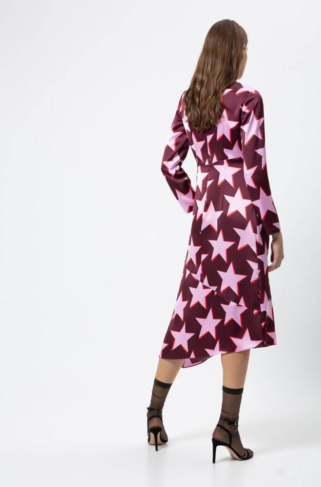 Hugo Boss Star-print midi dress Patterned | 0TGENqr0