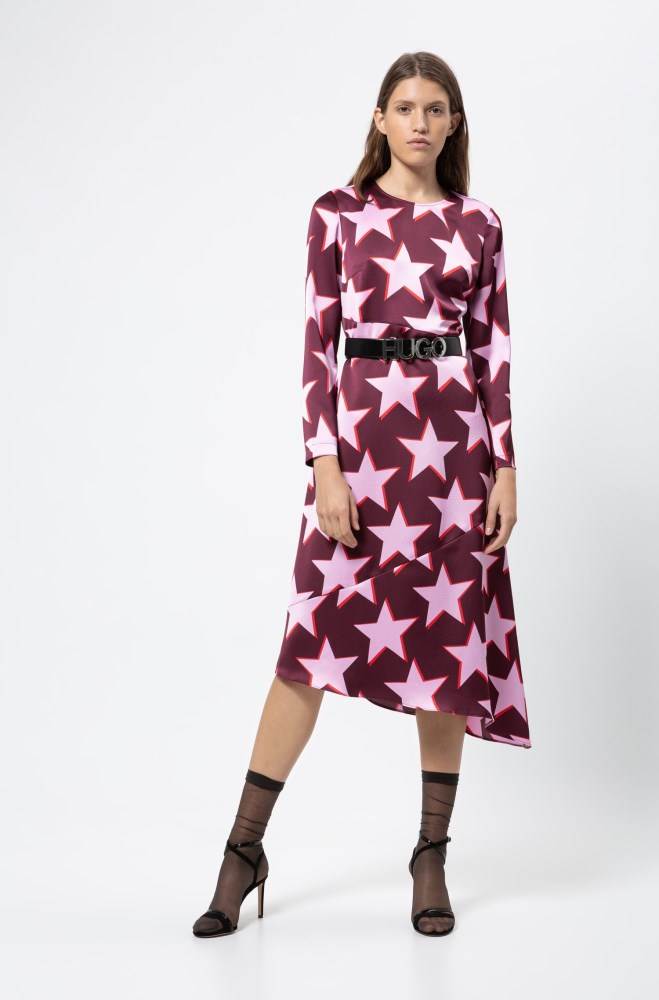 Hugo Boss Star-print midi dress Patterned | 0TGENqr0