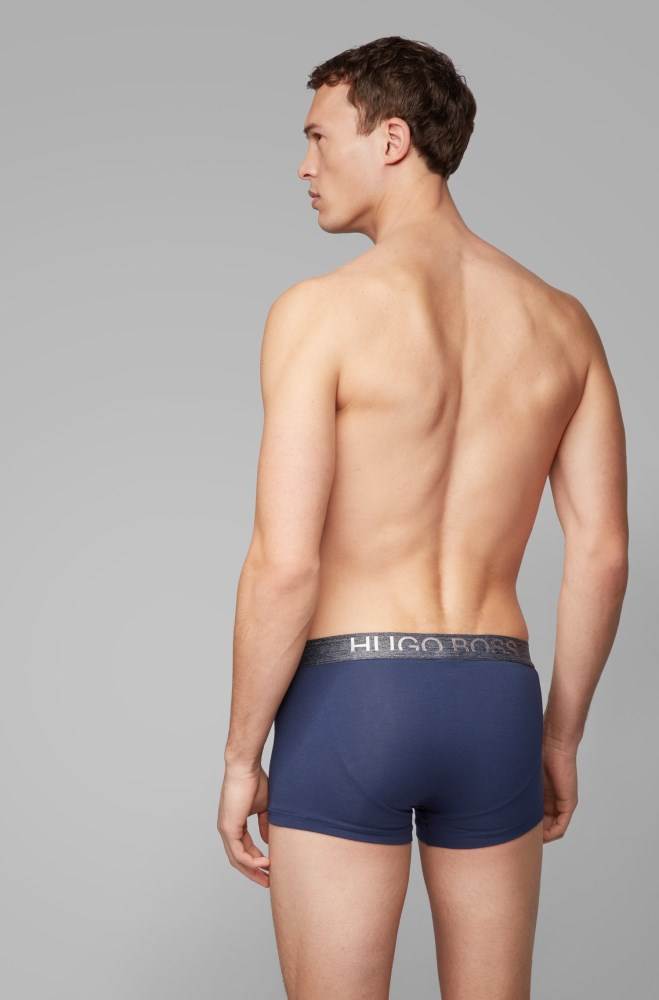 Hugo Boss Straight-cut jersey trunks Mørke Blå | JpSBF5SA