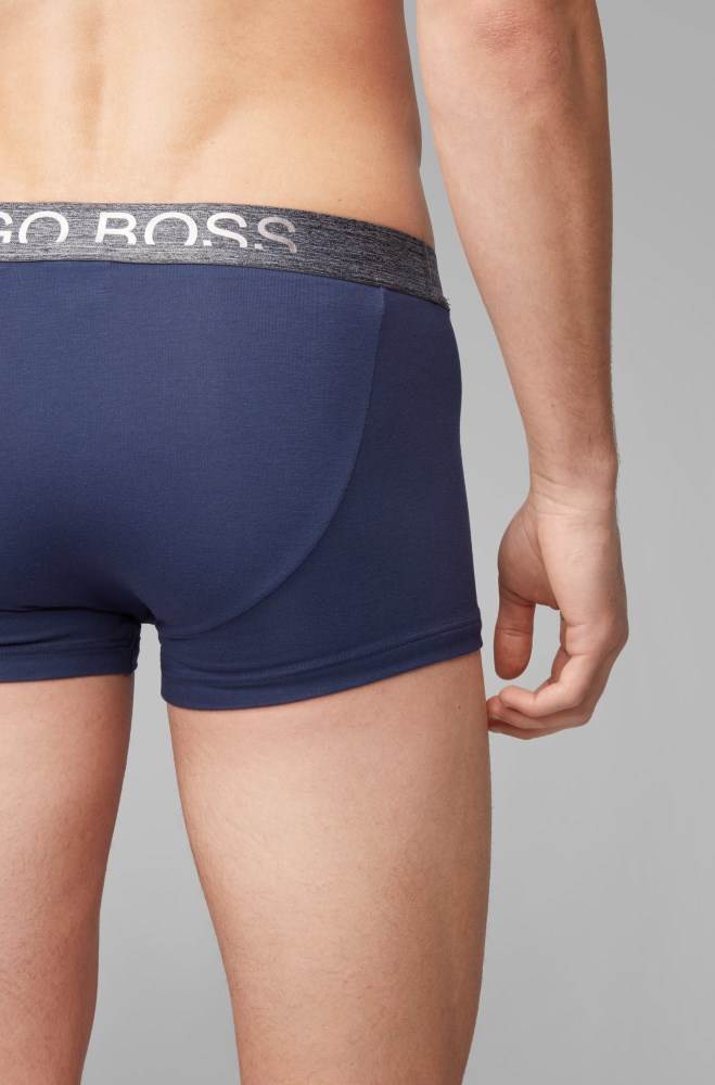 Hugo Boss Straight-cut jersey trunks Mørke Blå | JpSBF5SA