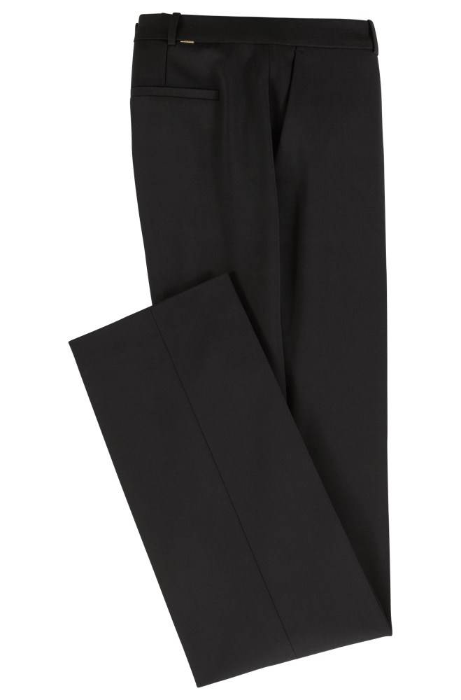 Hugo Boss Straight-leg business trousers Svarte | 2ig1fN76