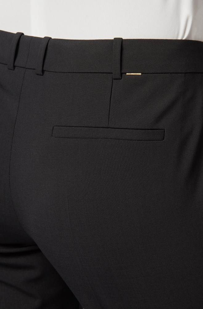 Hugo Boss Straight-leg business trousers Svarte | 2ig1fN76