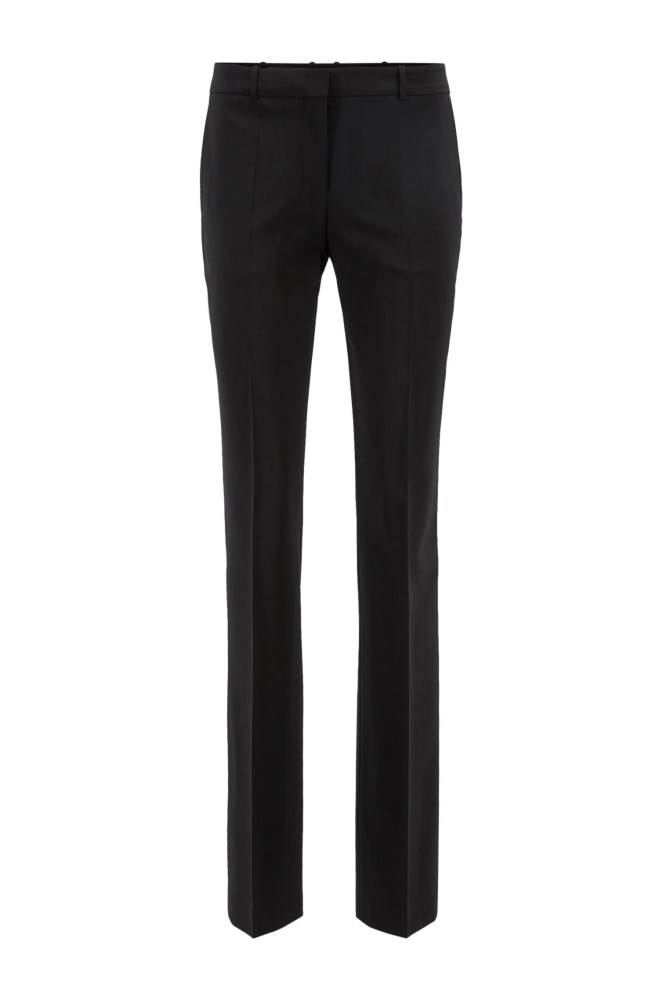 Hugo Boss Straight-leg business trousers Svarte | 2ig1fN76