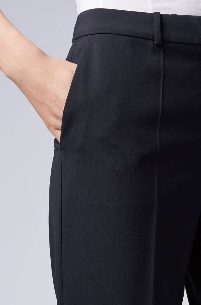 Hugo Boss Straight-leg business trousers Mørke Blå | 3YGr9ST5