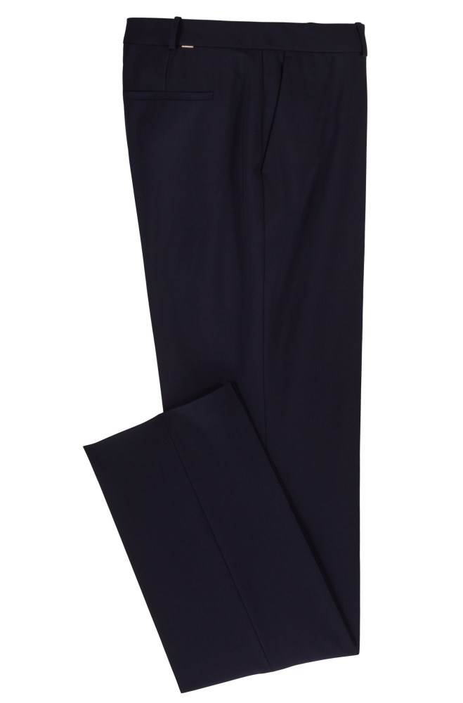 Hugo Boss Straight-leg business trousers Mørke Blå | 3YGr9ST5