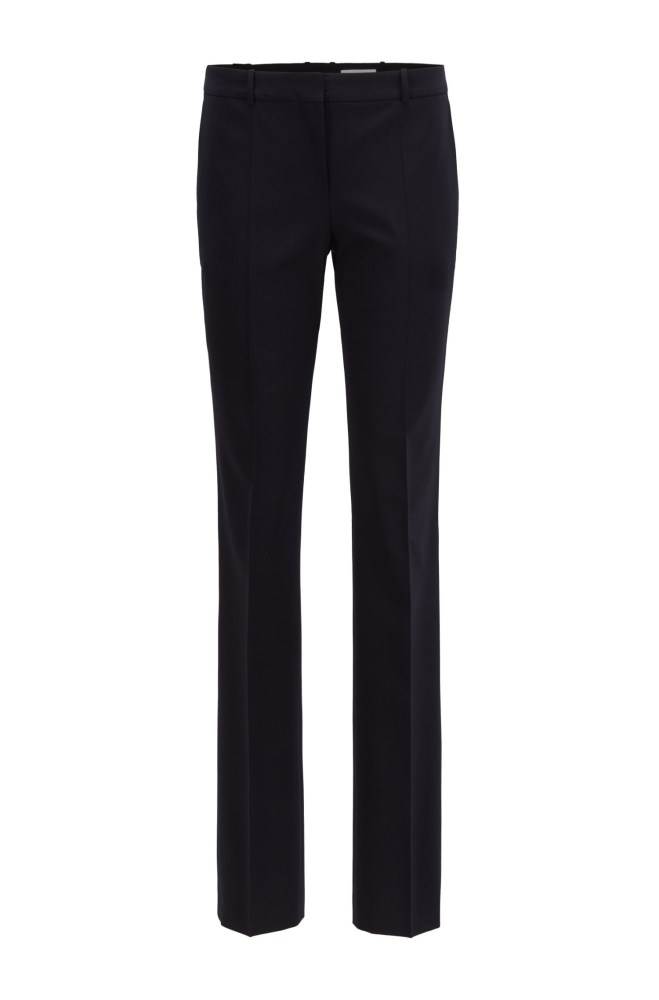 Hugo Boss Straight-leg business trousers Mørke Blå | 3YGr9ST5