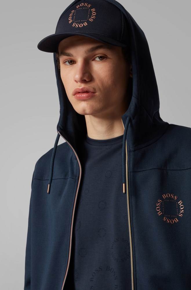 Hugo Boss Stretch-canvas cap Mørke Blå | sjMFCsMd