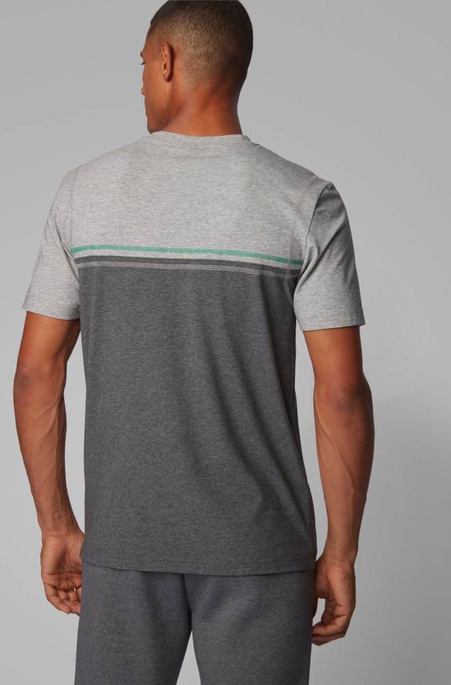 Hugo Boss Stretch-cotton T-shirt Grå | 7KTSWebh