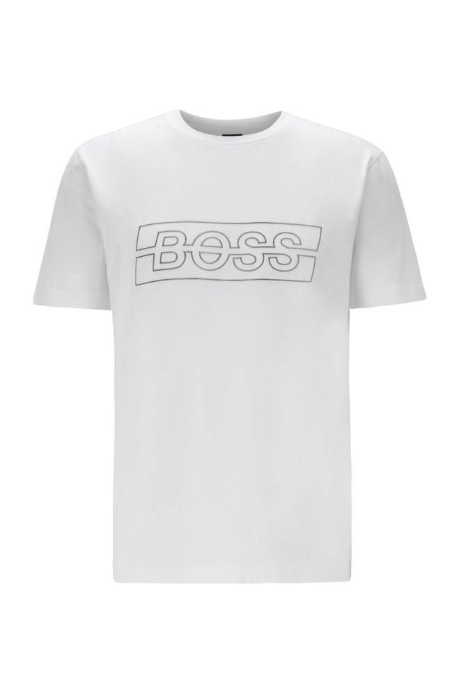 Hugo Boss Stretch-cotton T-shirt Hvite | O4Rxu59O