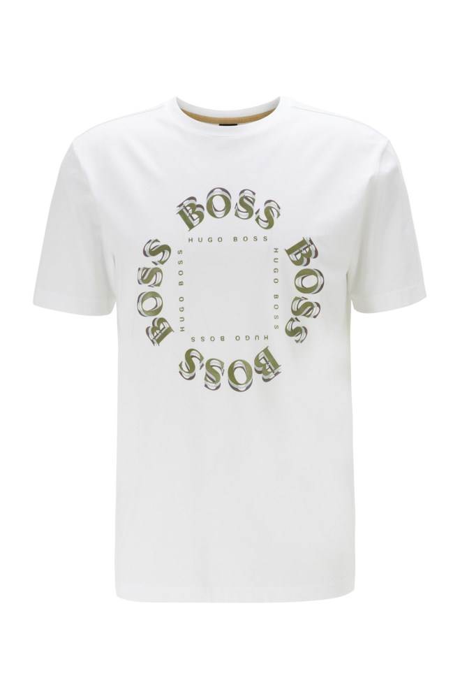 Hugo Boss Stretch-cotton T-shirt Hvite | f9uvVE15