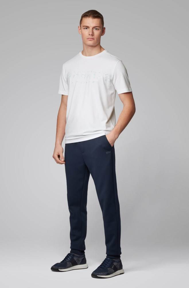 Hugo Boss Stretch-cotton T-shirt Hvite | iHlQZXl0