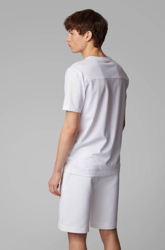 Hugo Boss Stretch-cotton T-shirt Hvite | r7Kqh0tb