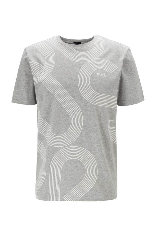 Hugo Boss Stretch-cotton T-shirt Lyse Grå | gPnofYgi