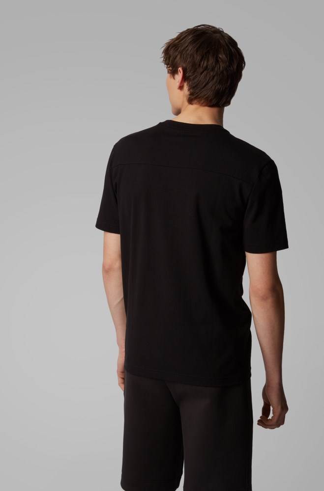 Hugo Boss Stretch-cotton T-shirt Svarte | 4rCIK5BD