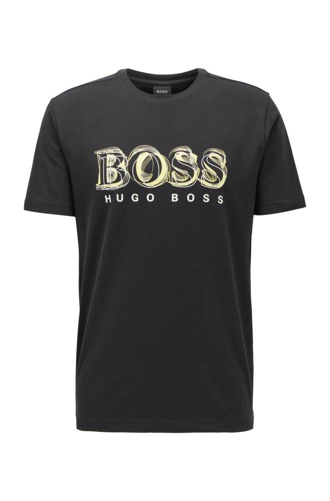 Hugo Boss Stretch-cotton T-shirt Svarte | PgJwWWiw