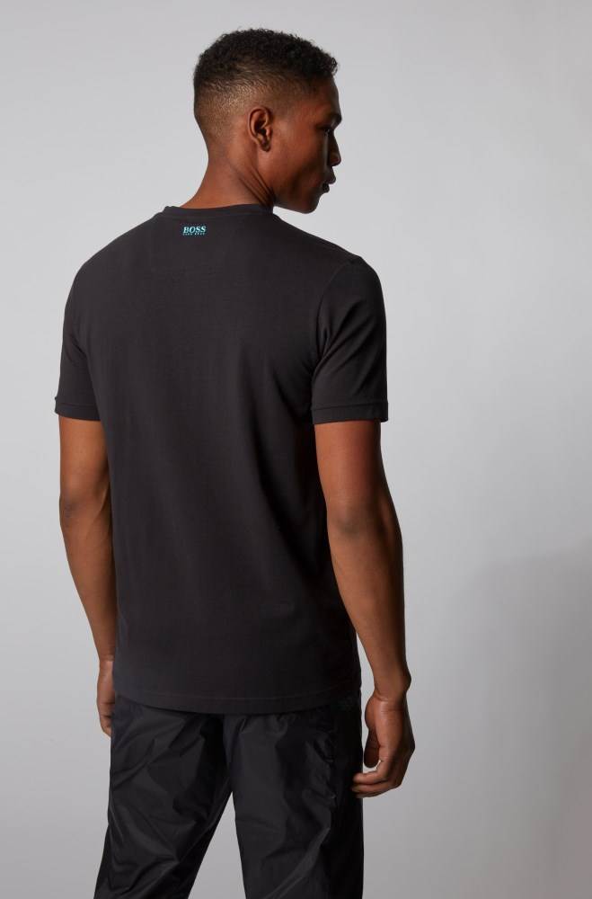 Hugo Boss Stretch-cotton T-shirt Svarte | vdMfKFPY