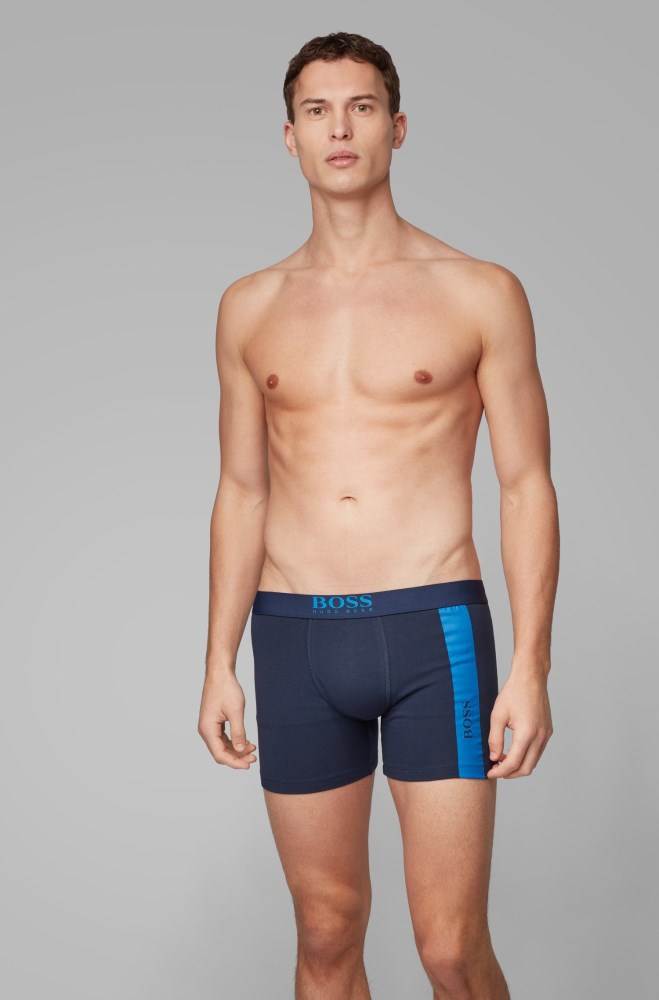 Hugo Boss Stretch-cotton boxer briefs Mørke Blå | GIfHYe18