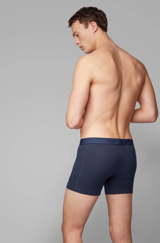 Hugo Boss Stretch-cotton boxer briefs Mørke Blå | GIfHYe18