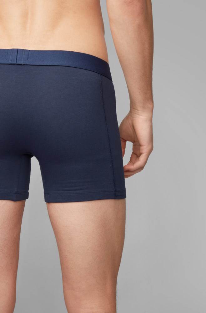 Hugo Boss Stretch-cotton boxer briefs Mørke Blå | GIfHYe18