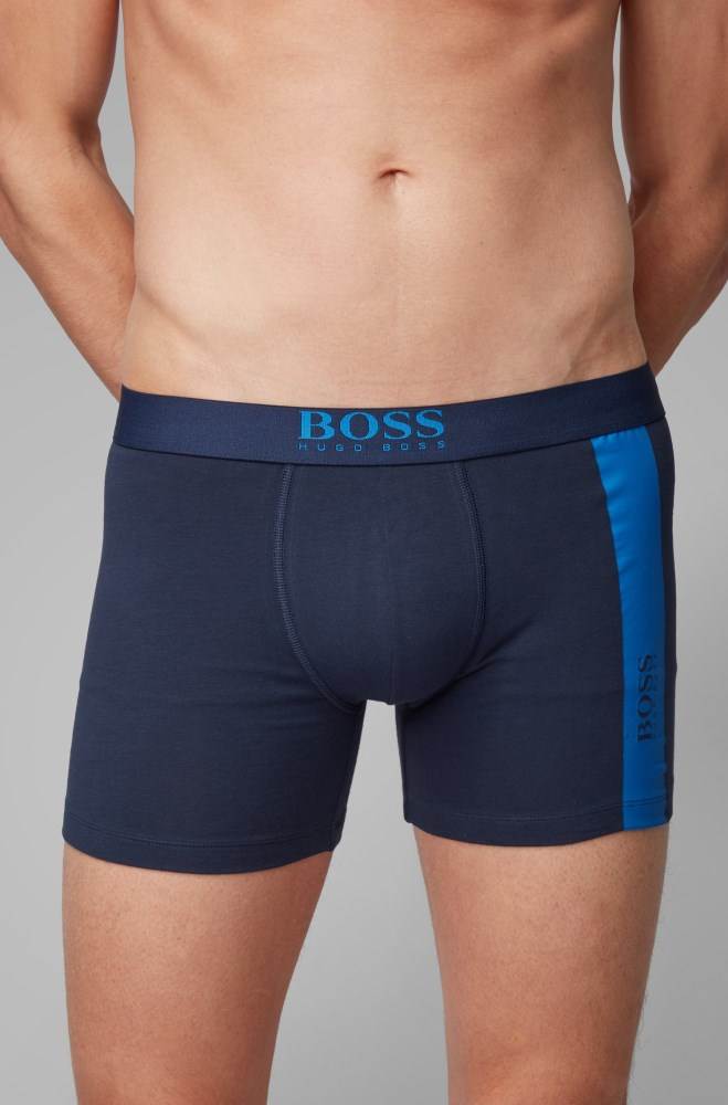 Hugo Boss Stretch-cotton boxer briefs Mørke Blå | GIfHYe18