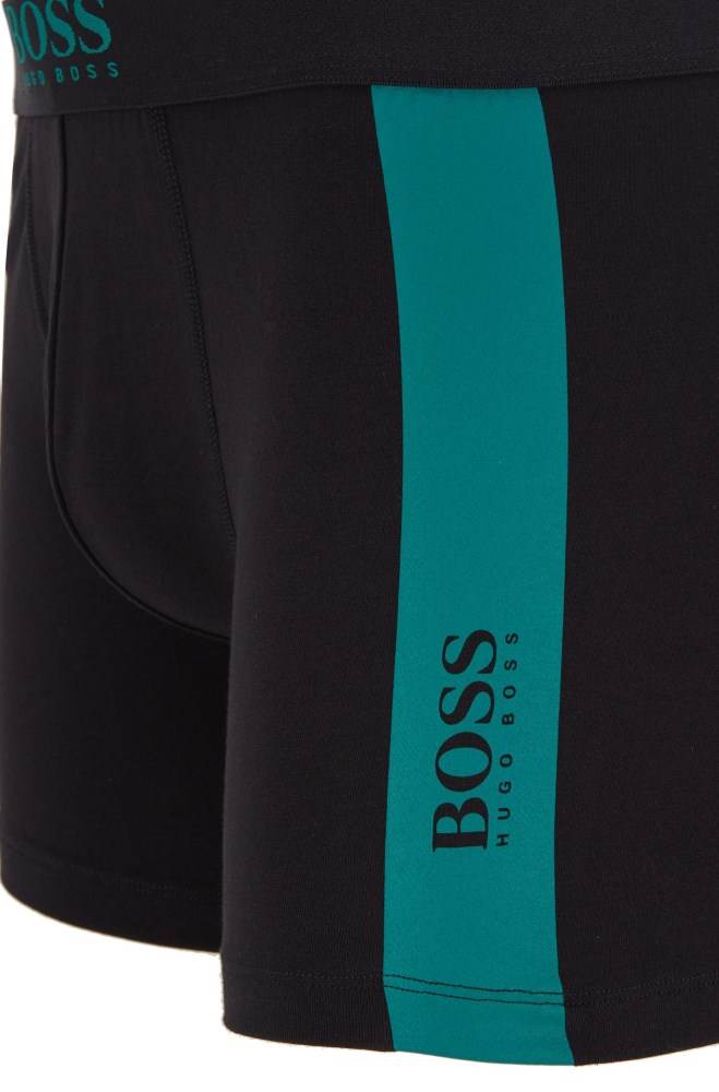 Hugo Boss Stretch-cotton boxer briefs Svarte | JHuZzoUZ