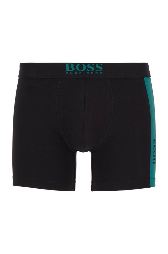 Hugo Boss Stretch-cotton boxer briefs Svarte | JHuZzoUZ