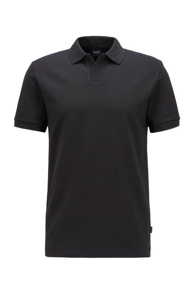 Hugo Boss Stretch-cotton polo shirt Svarte | gwV9WTh2