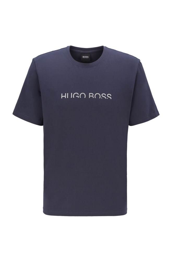 Hugo Boss Stretch-cotton pyjama T-shirt Mørke Blå | aZisNnv9