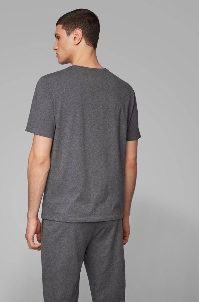 Hugo Boss Stretch-cotton pyjama T-shirt Mørke Grå | xENQCTr1