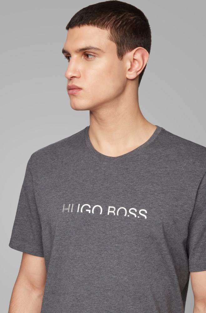 Hugo Boss Stretch-cotton pyjama T-shirt Mørke Grå | xENQCTr1