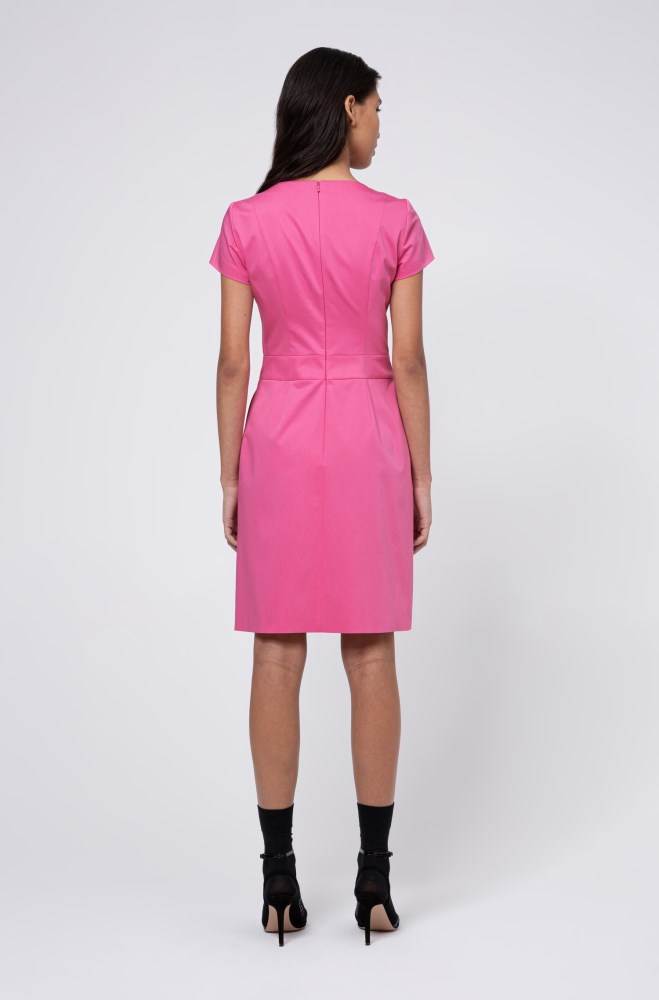 Hugo Boss Stretch-cotton shift dress Rosa | g4ssix4u