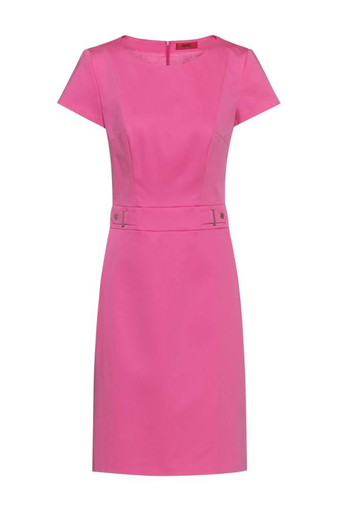 Hugo Boss Stretch-cotton shift dress Rosa | g4ssix4u