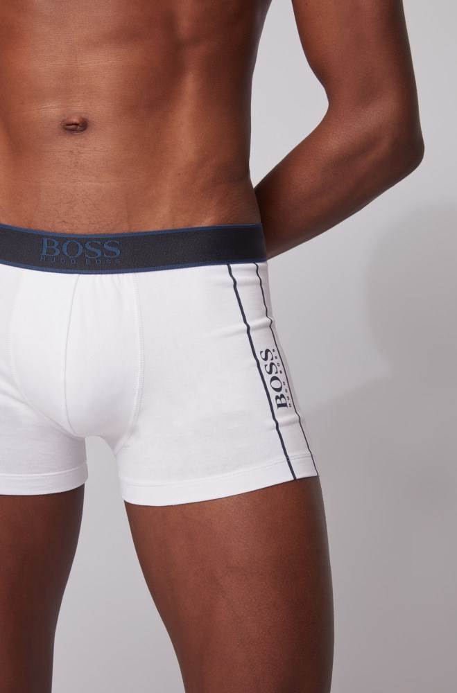 Hugo Boss Stretch-cotton trunks Hvite | HcSl69Wa