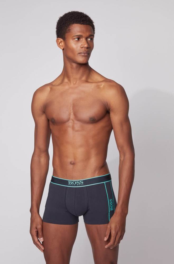 Hugo Boss Stretch-cotton trunks Mørke Blå | EYpnEgOI