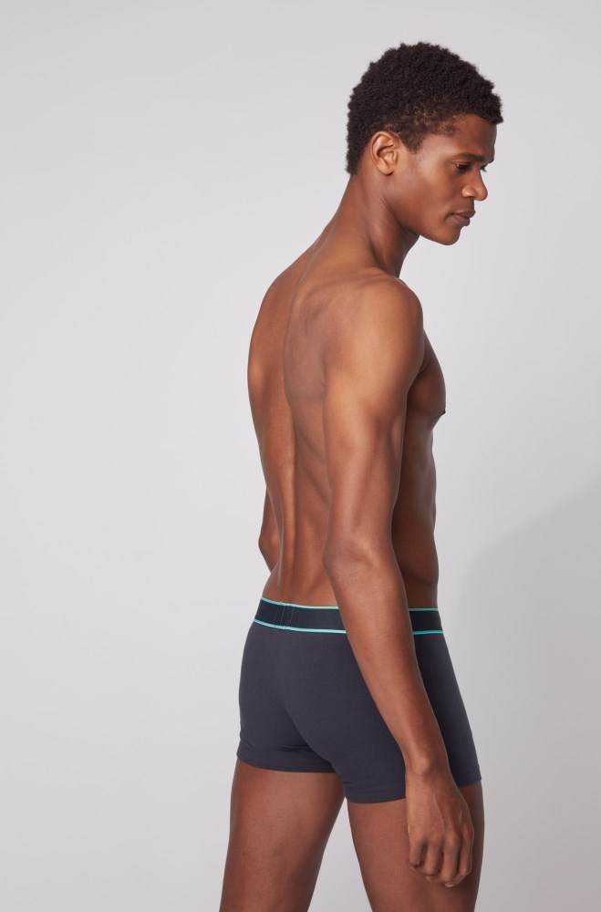 Hugo Boss Stretch-cotton trunks Mørke Blå | EYpnEgOI