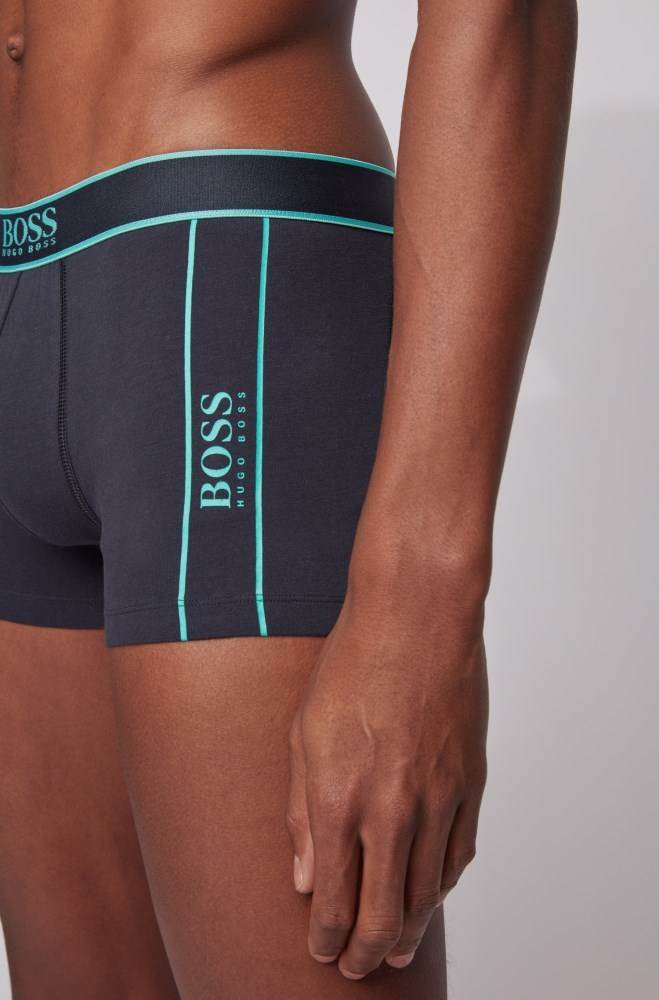 Hugo Boss Stretch-cotton trunks Mørke Blå | EYpnEgOI