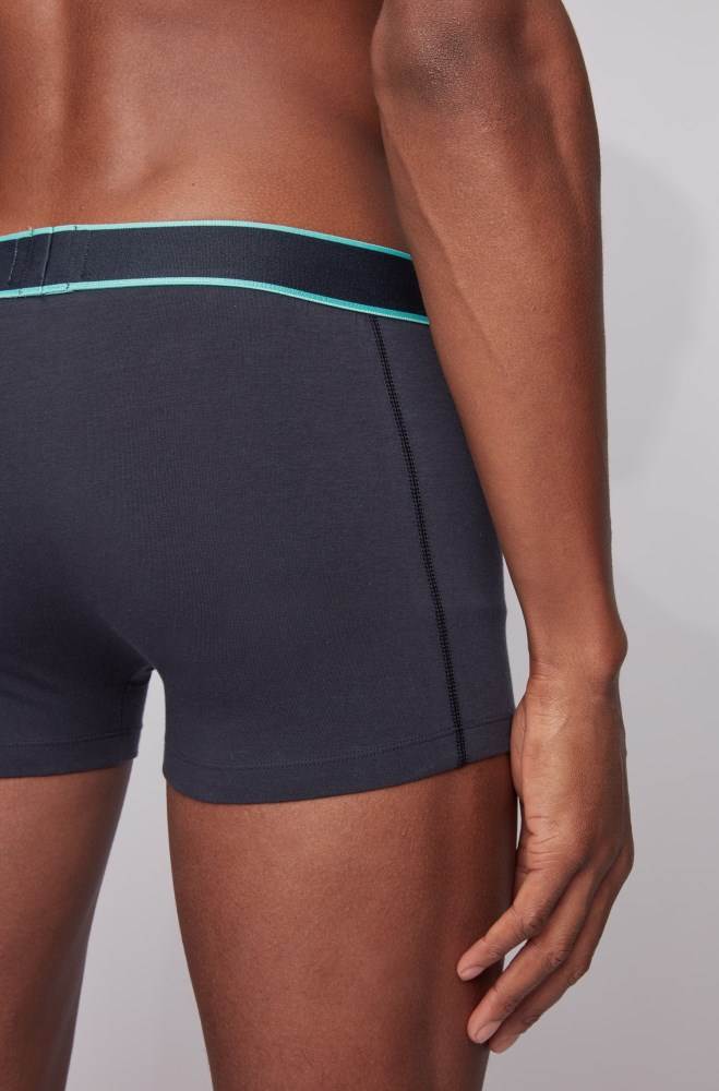 Hugo Boss Stretch-cotton trunks Mørke Blå | EYpnEgOI