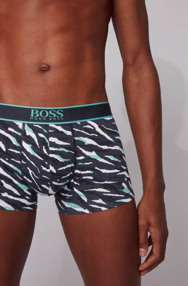 Hugo Boss Stretch-cotton trunks Mørke Blå | cKq4RsWS