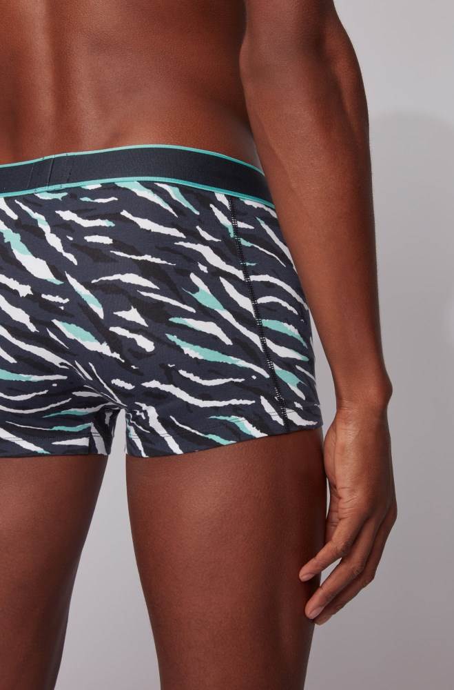 Hugo Boss Stretch-cotton trunks Mørke Blå | cKq4RsWS