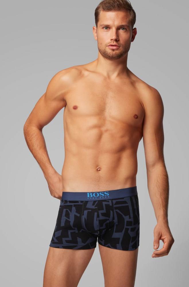 Hugo Boss Stretch-cotton trunks Mørke Blå | xhov7J2J