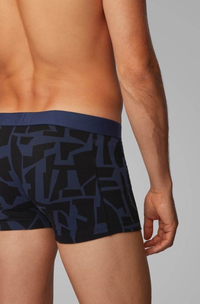 Hugo Boss Stretch-cotton trunks Mørke Blå | xhov7J2J