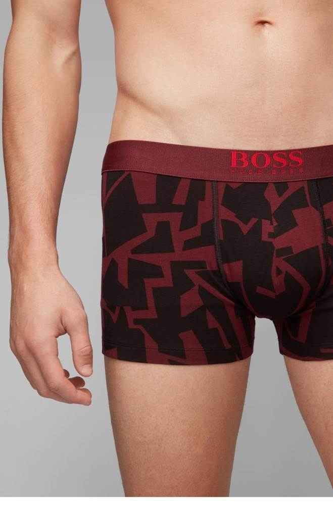 Hugo Boss Stretch-cotton trunks Mørke Rød | 4VAZIXwA