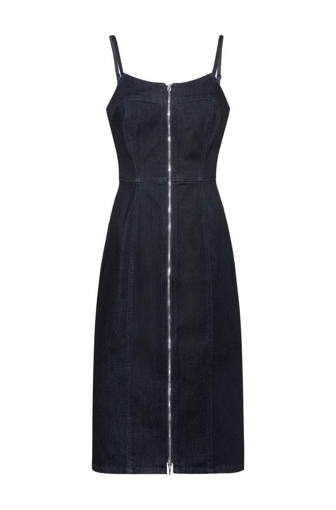 Hugo Boss Stretch-denim dress Mørke Blå | GknplDmb