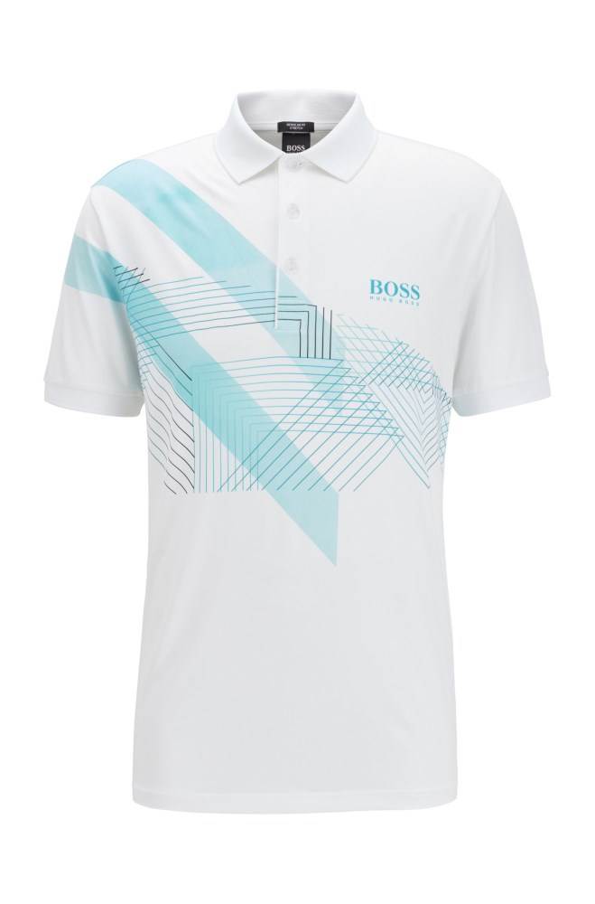 Hugo Boss Stretch-jersey polo shirt Hvite | fwBYlwTk