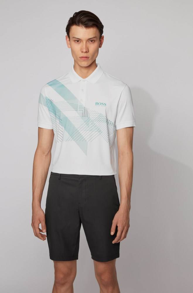 Hugo Boss Stretch-jersey polo shirt Hvite | fwBYlwTk