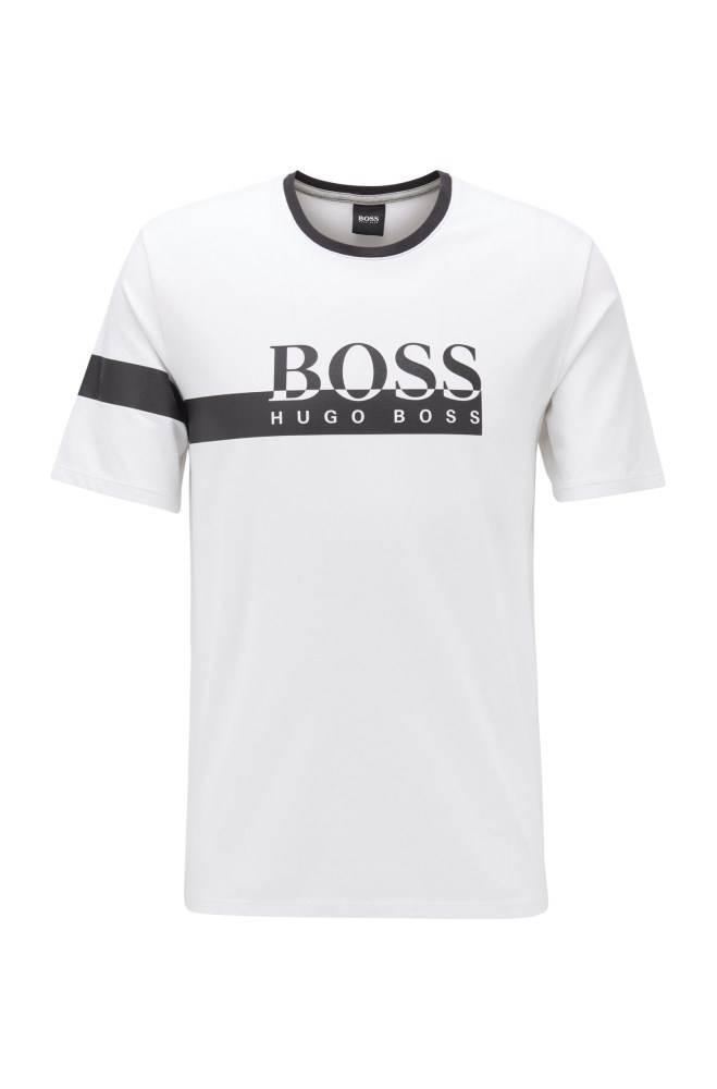 Hugo Boss Stretch-jersey pyjama T-shirt Hvite | e307PEgs